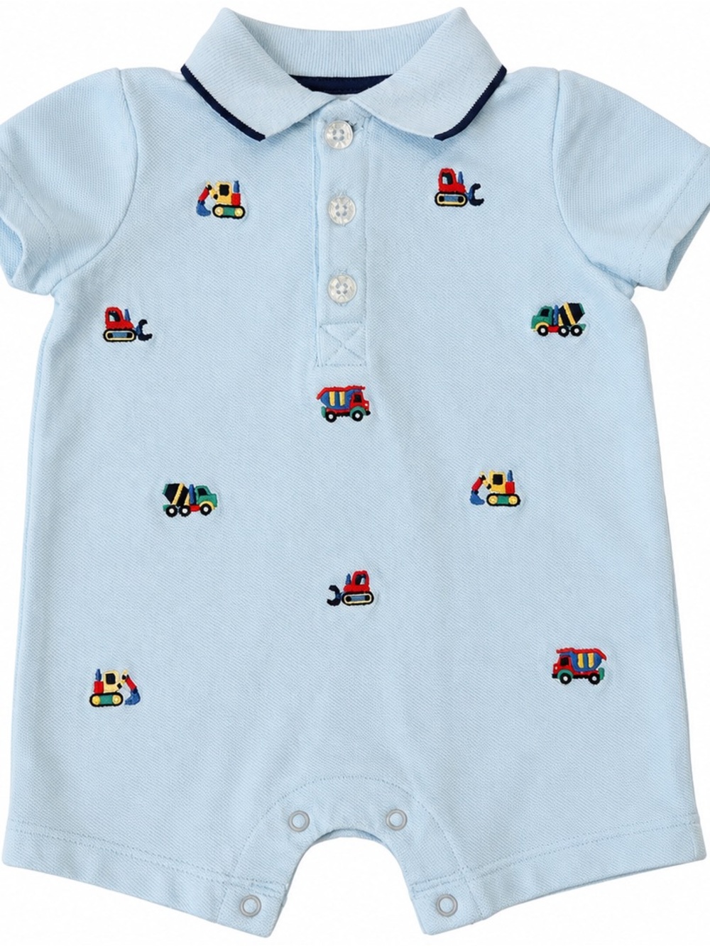 Little Me Baby Boy Construction Truck Polo Romper 6 Months